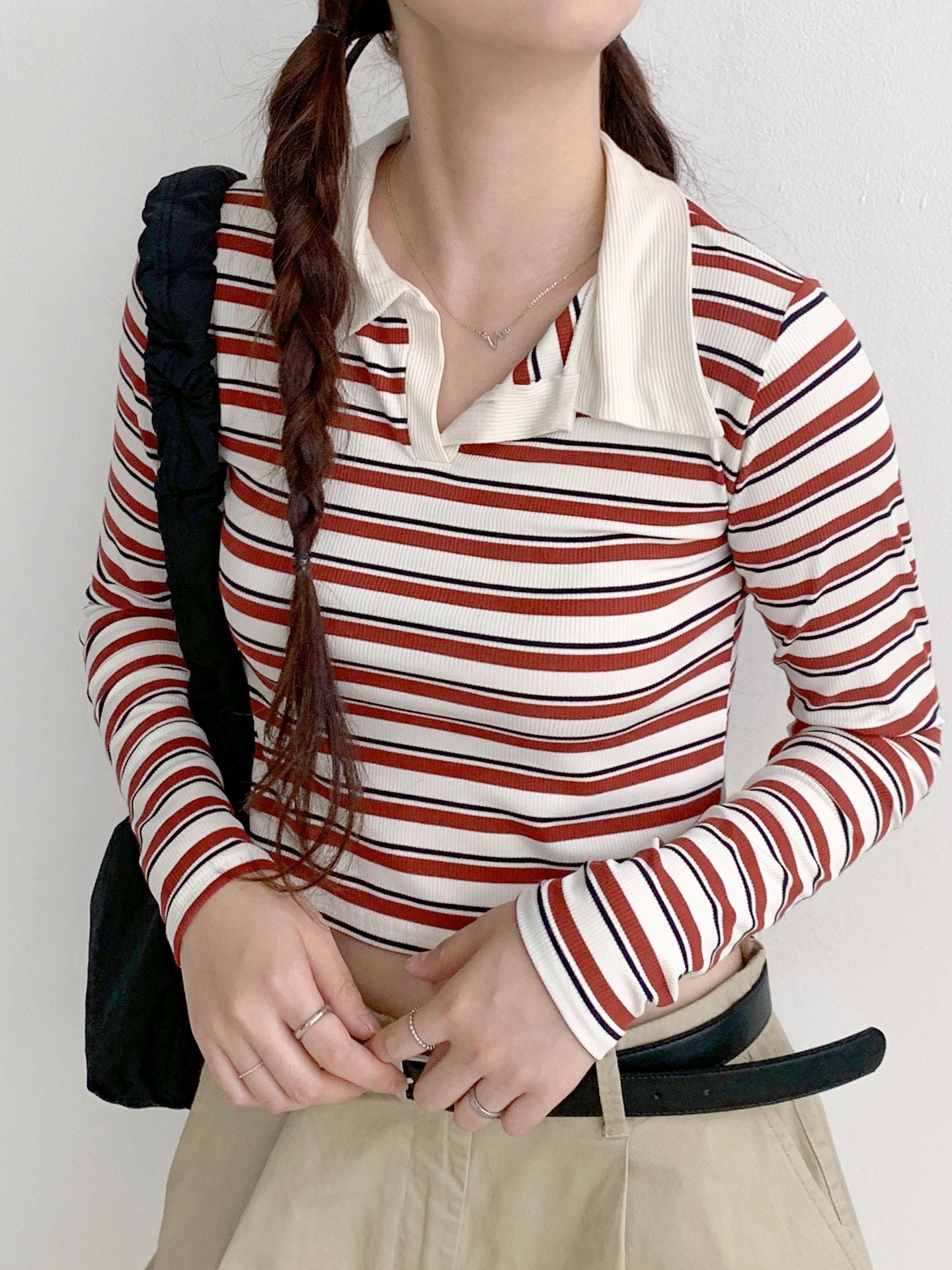 Poppy Striped Collar Tee