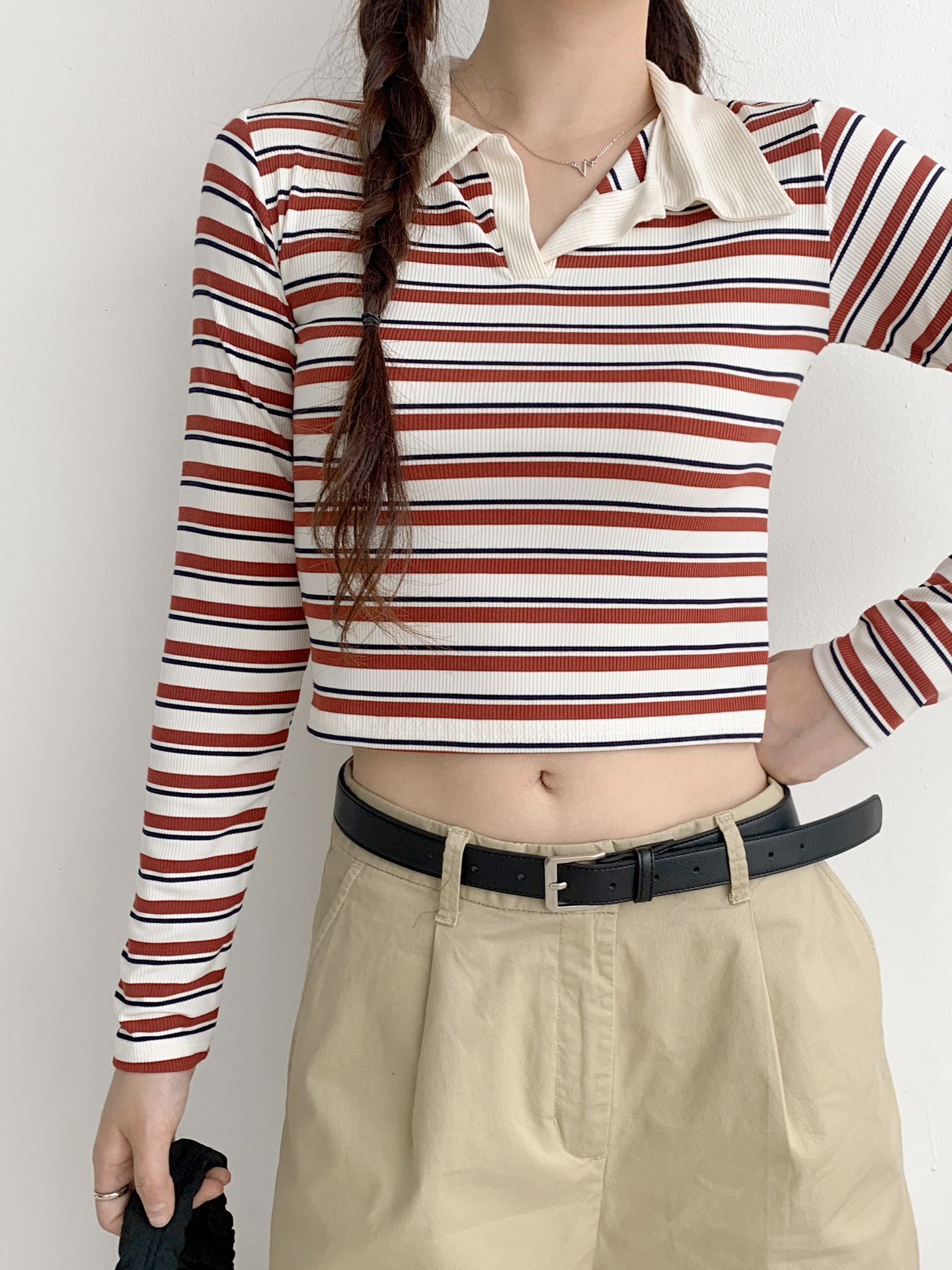 Poppy Striped Collar Tee